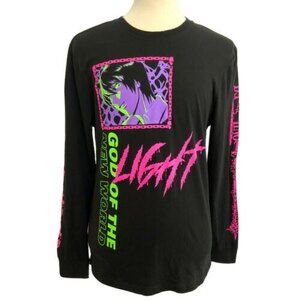 DeathNote Men Black Graphic Long Sleeve Manga Tee Light Yagami India M